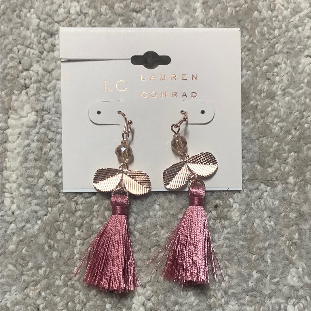 Lauren Conrad Pink Tassel Earrings